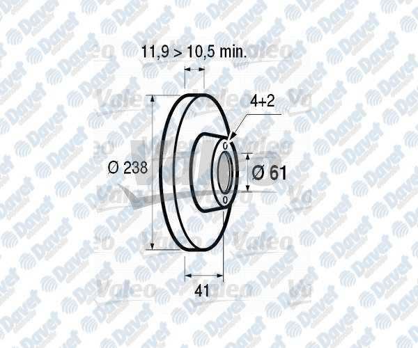 VALEO 186230 Fren Diski On 4d-238mm  R9 R11 R19  Expres 1982->  ####